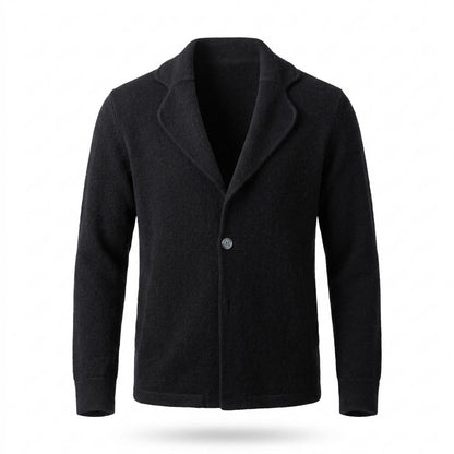 Mens Outlet House - Rivar | Lapel-Collar Single-Button Knit Cardigan Men