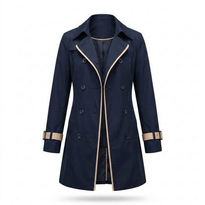 Mens Outlet House - Rezem | Double-Breasted Contrast-Trim Coat Women
