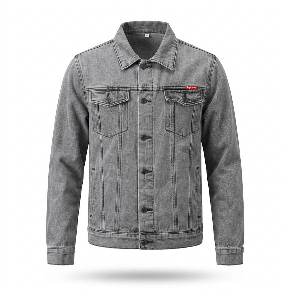 Mens Outlet House - Nisan | Washed Button-Front Denim Jacket Men