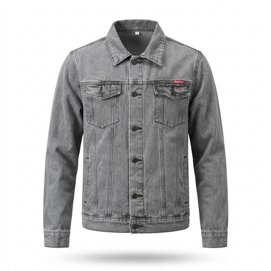 Mens Outlet House - Nisan | Washed Button-Front Denim Jacket Men