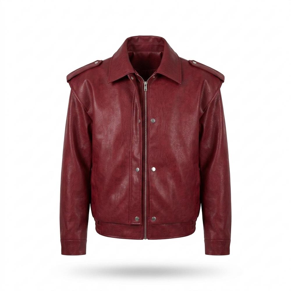 Mens Outlet House - Rinav | Zip-Up Loose-Fit Leather Jacket Men