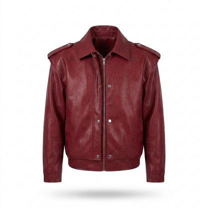 Mens Outlet House - Rinav | Zip-Up Loose-Fit Leather Jacket Men