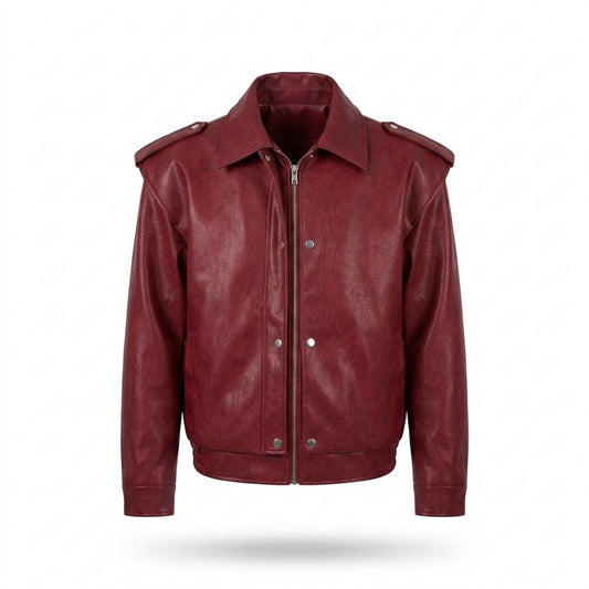 Mens Outlet House - Rinav | Zip-Up Loose-Fit Leather Jacket Men