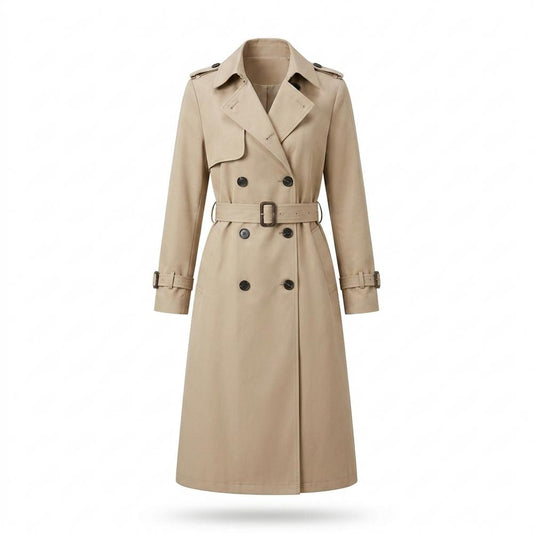 Mens Outlet House - Terid | Double-Breasted Belted Coat Women