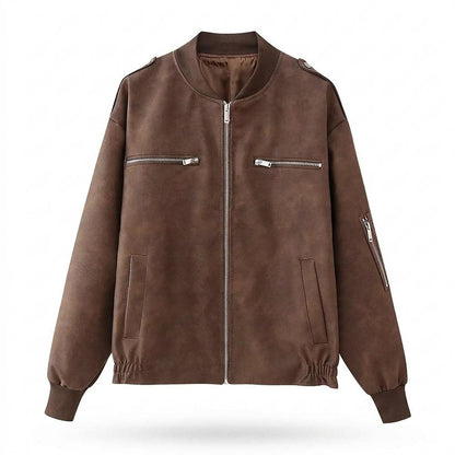 Mens Outlet House - Niken | Zip-Up Suede-Effect Jacket Unisex