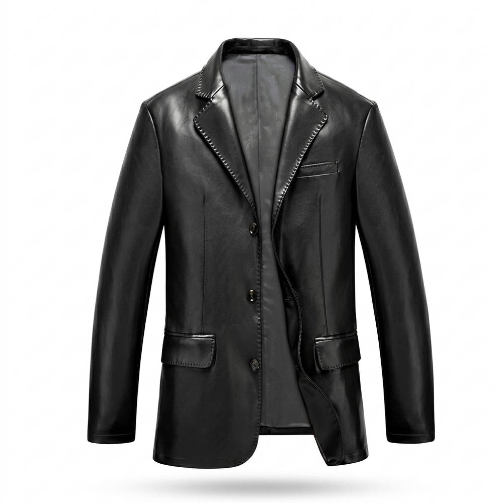 Mens Outlet House - Ritor | Faux-Leather Blazer-Style Leather Jacket Men