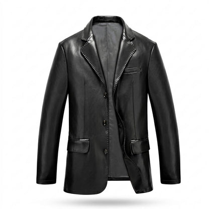 Mens Outlet House - Ritor | Faux-Leather Blazer-Style Leather Jacket Men