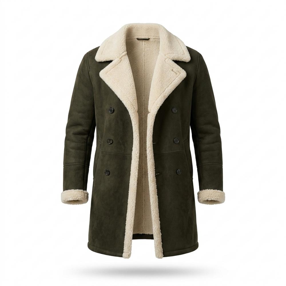 Mens Outlet House - Alvin | Shearling-Lined Double-Breasted Coat Men