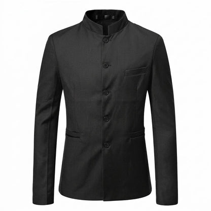 Mens Outlet House - Zalan | Mandarin Collar Slim Fit Blazer Men