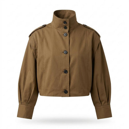 Mens Outlet House - Eofuv | High-Neck Cropped Jacket Women