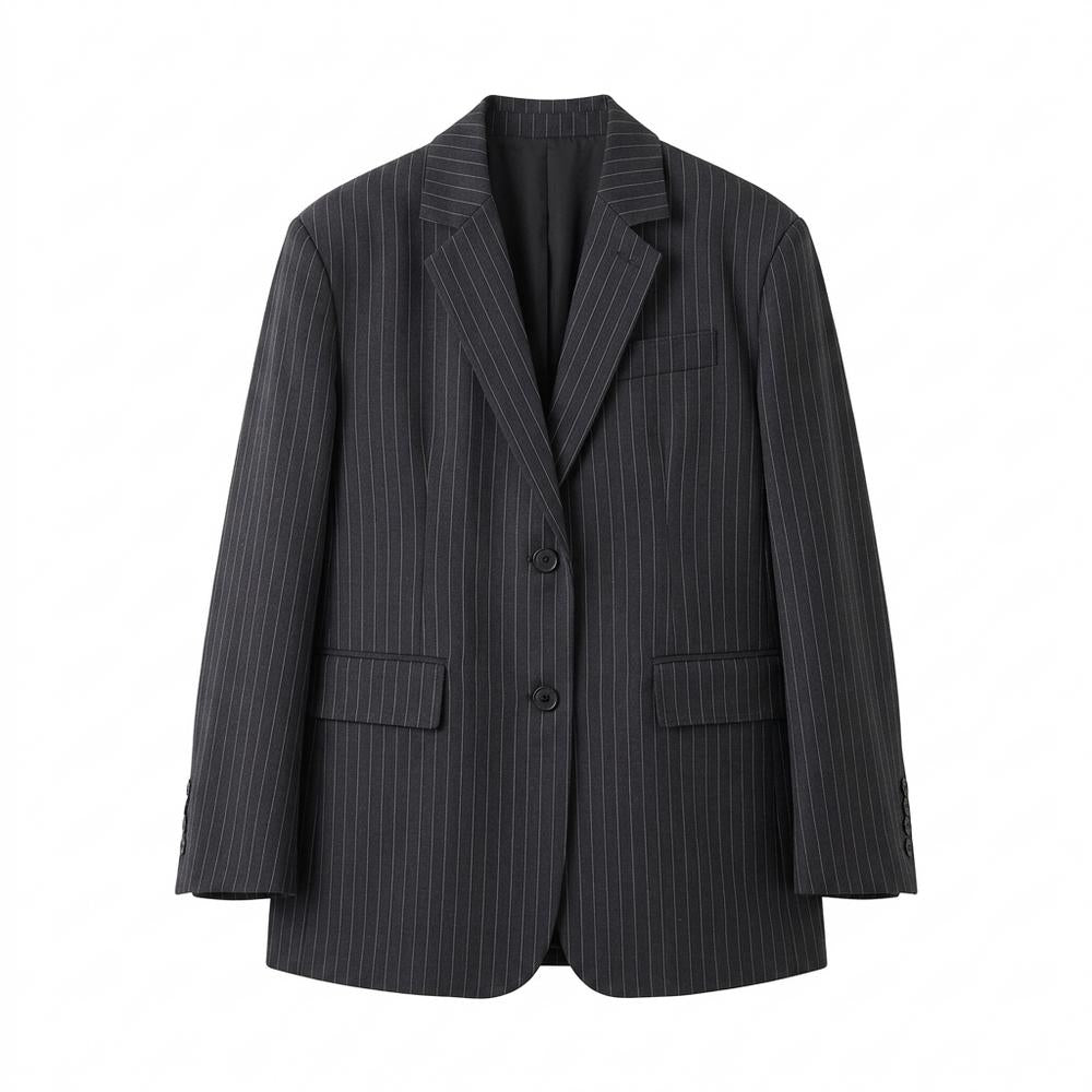 Mens Outlet House - Linus | Pinstriped Single-Breasted Blazer Women