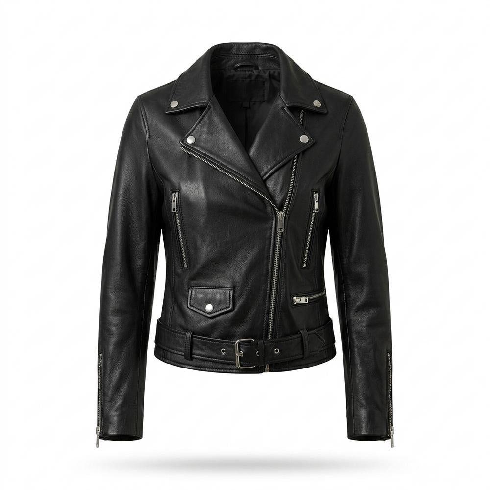 Mens Outlet House - Nimor | Asymmetrical Belted Leather Jacket Women