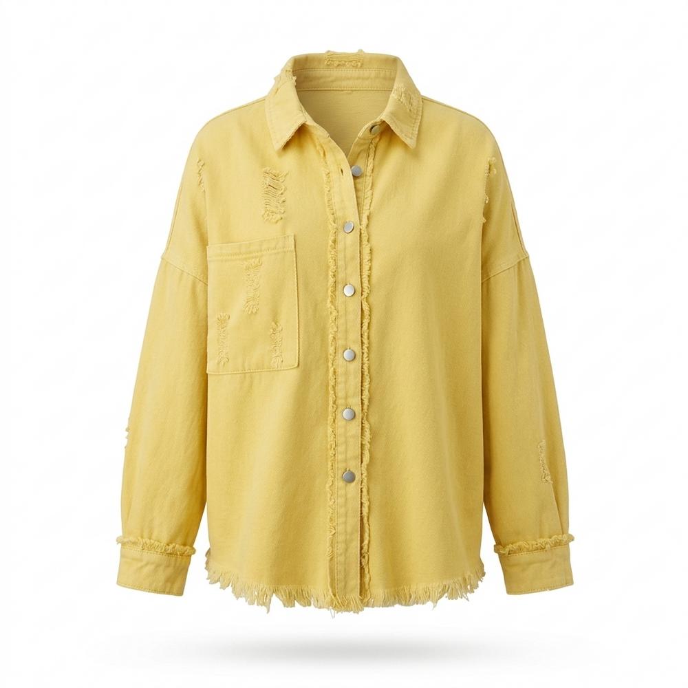 Mens Outlet House - Taven | Distressed Relaxed-Fit Jacket Women