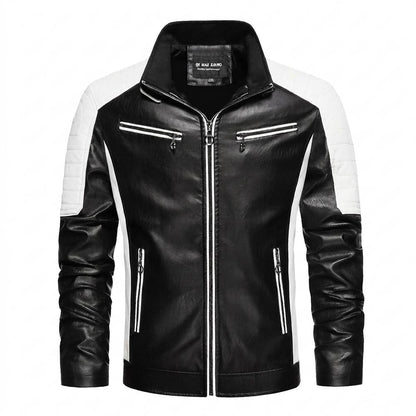 Mens Outlet House - Varen | Two-Tone Quilted Leather Jacket Men