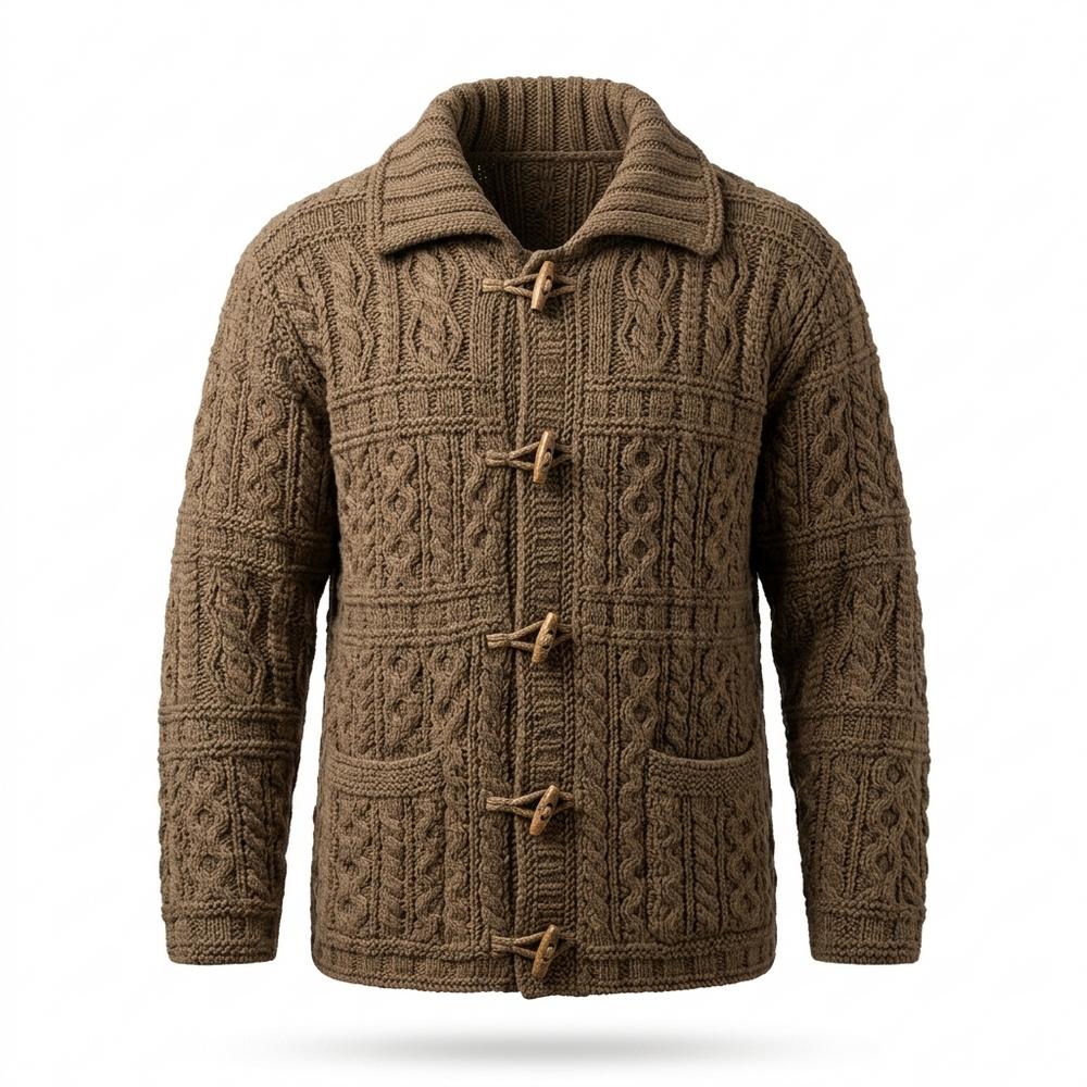 Mens Outlet House - Rimir | Cable-Knit Toggle-Closure Knit Cardigan Men