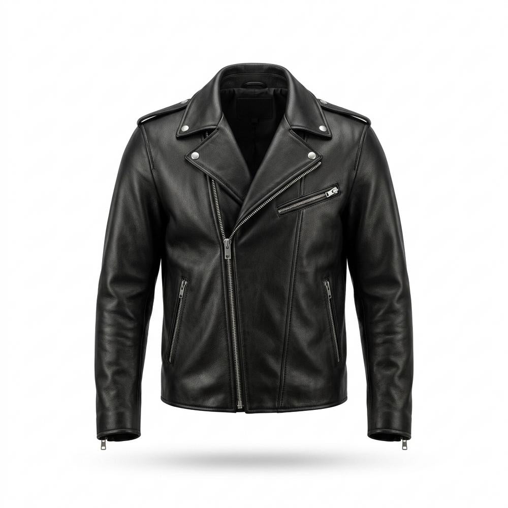 Mens Outlet House - Dasel | Asymmetrical Zippered Leather Jacket Men