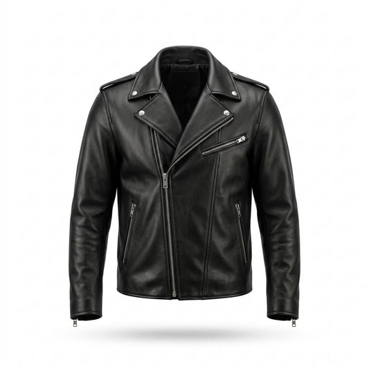 Mens Outlet House - Dasel | Asymmetrical Zippered Leather Jacket Men