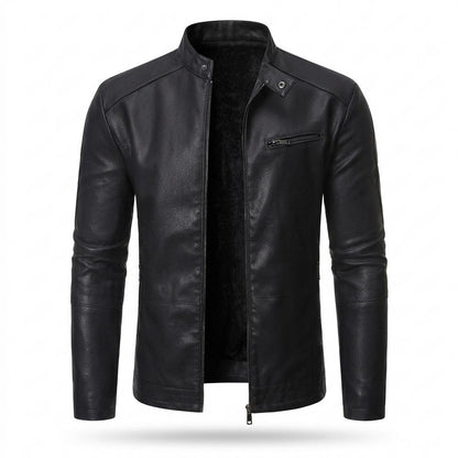 Mens Outlet House - Tamar | Lined Stand-Collar Leather Jacket Men
