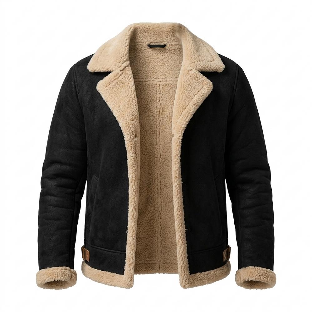 Mens Outlet House - Lahal | Fleece-Lined Lapel-Collar Jacket Men