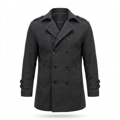 Mens Outlet House - Rilar | Double-Breasted Solid Color Coat Men