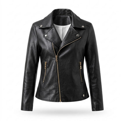 Mens Outlet House - Nidan | Asymmetrical Fitted Leather Jacket Women