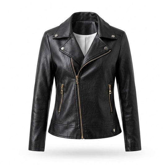 Mens Outlet House - Nidan | Asymmetrical Fitted Leather Jacket Women