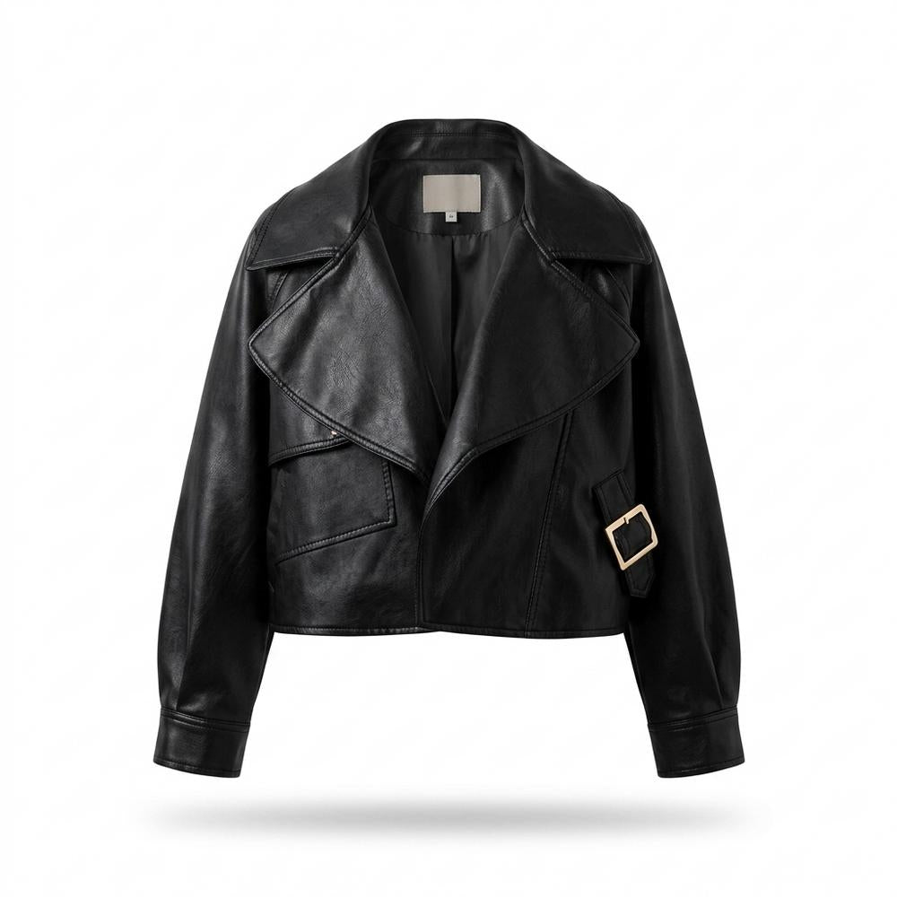 Mens Outlet House - Vibar | Cropped Relaxed-Fit Leather Jacket Women