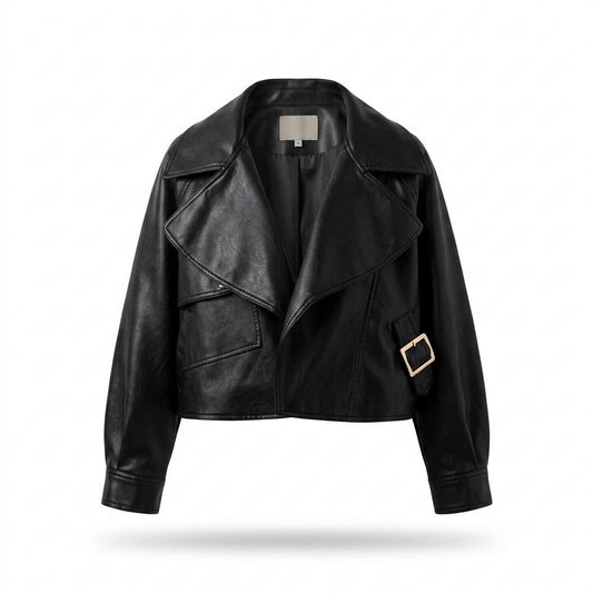 Mens Outlet House - Vibar | Cropped Relaxed-Fit Leather Jacket Women