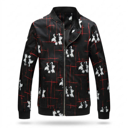 Mens Outlet House - Lyver | Floral Print Zip-Up Jacket Men