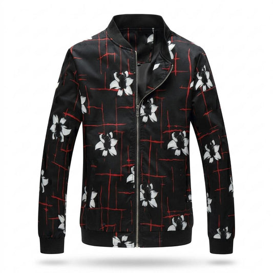 Mens Outlet House - Lyver | Floral Print Zip-Up Jacket Men