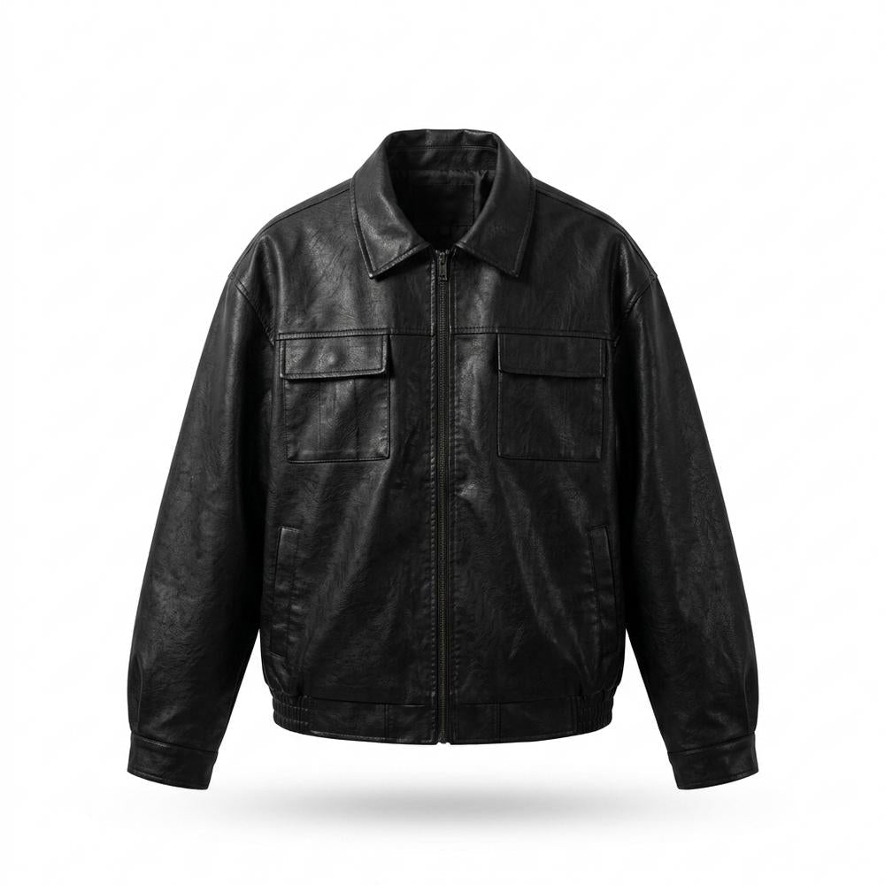 Mens Outlet House - Dasol | Zip-Up Lined Leather Jacket Unisex