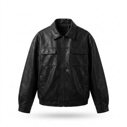 Mens Outlet House - Dasol | Zip-Up Lined Leather Jacket Unisex