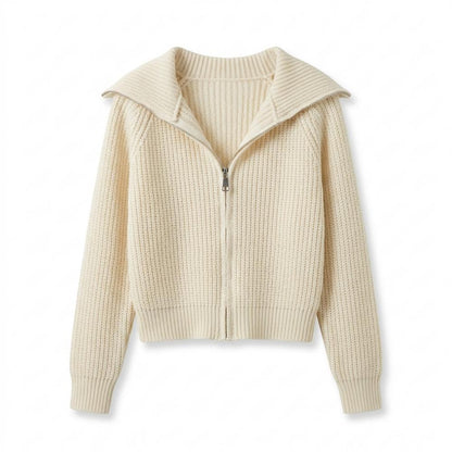 Mens Outlet House - Novin | Zip-Up Collared Knit Cardigan Women