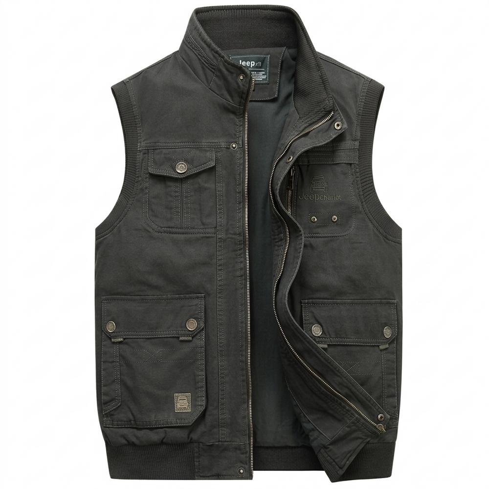 Mens Outlet House - Kalan | Zip-Up Stand-Collar Vest Men