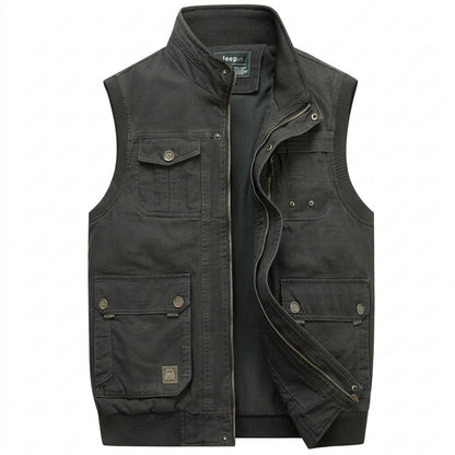 Mens Outlet House - Kalan | Zip-Up Stand-Collar Vest Men