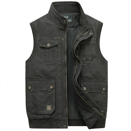 Mens Outlet House - Kalan | Zip-Up Stand-Collar Vest Men