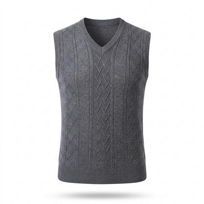 Mens Outlet House - Yefim | Cable-Knit V-Neck Vest Men