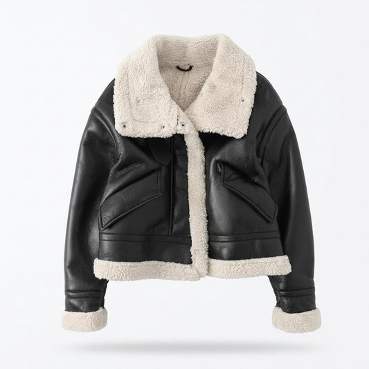 Mens Outlet House - Zalar | Shearling-Lined Cropped Leather Jacket Women