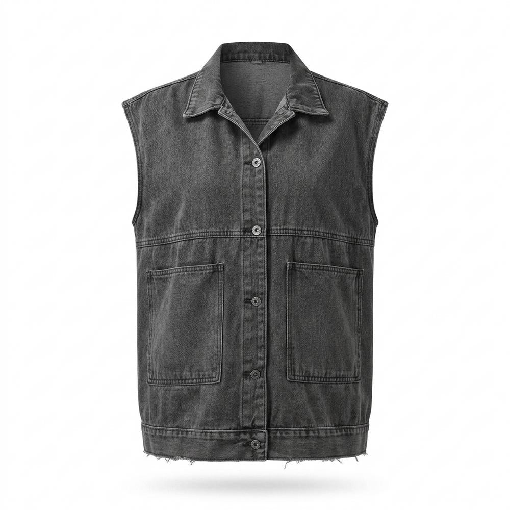 Mens Outlet House - Lelev | Denim Button-Front Vest Women