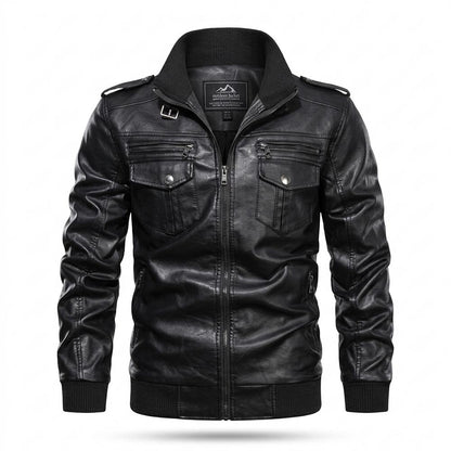 Mens Outlet House - Codar | Zip-Up Slim-Fit Leather Jacket Men