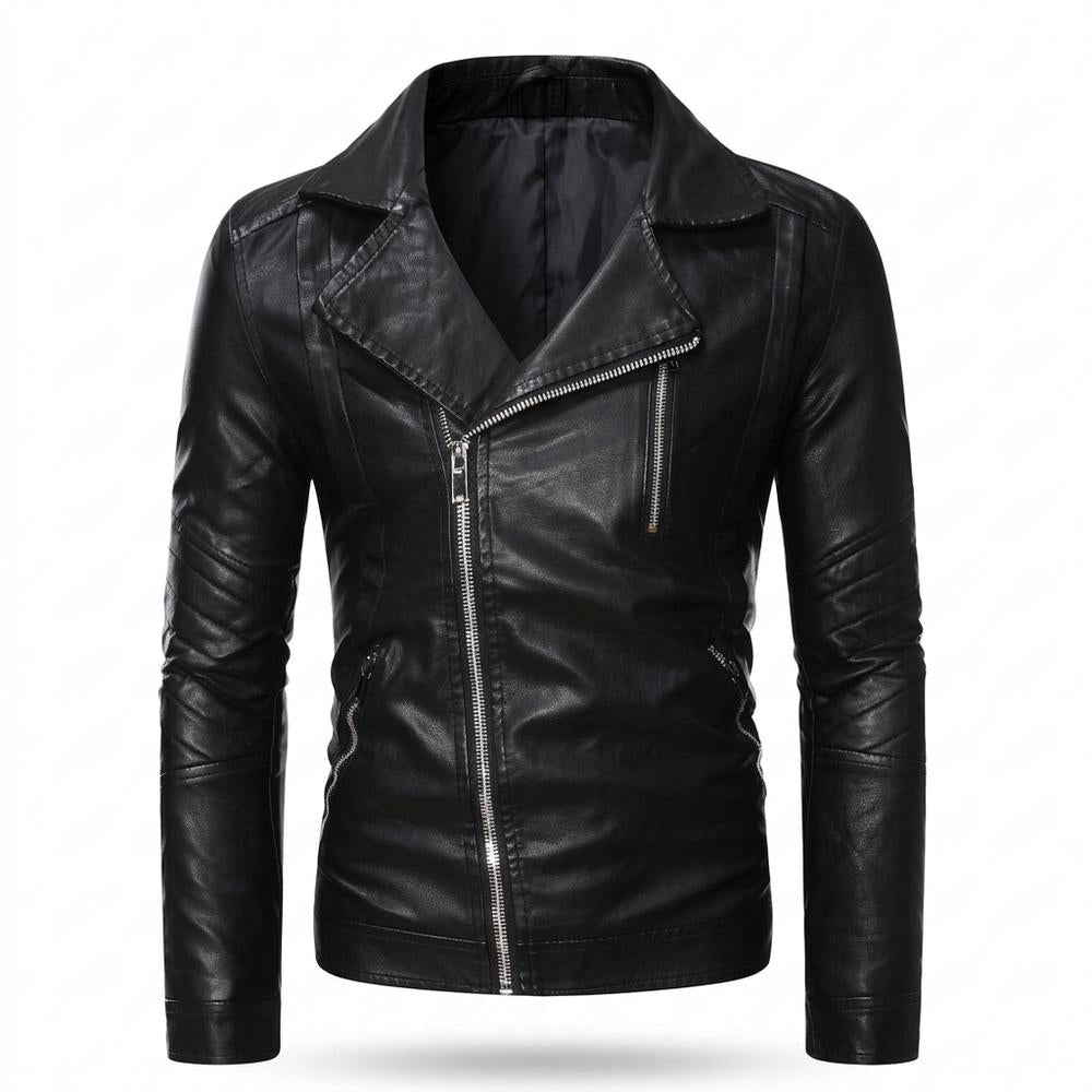 Mens Outlet House - Eltor | Asymmetrical Tailored Leather Jacket Men