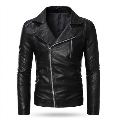 Mens Outlet House - Eltor | Asymmetrical Tailored Leather Jacket Men