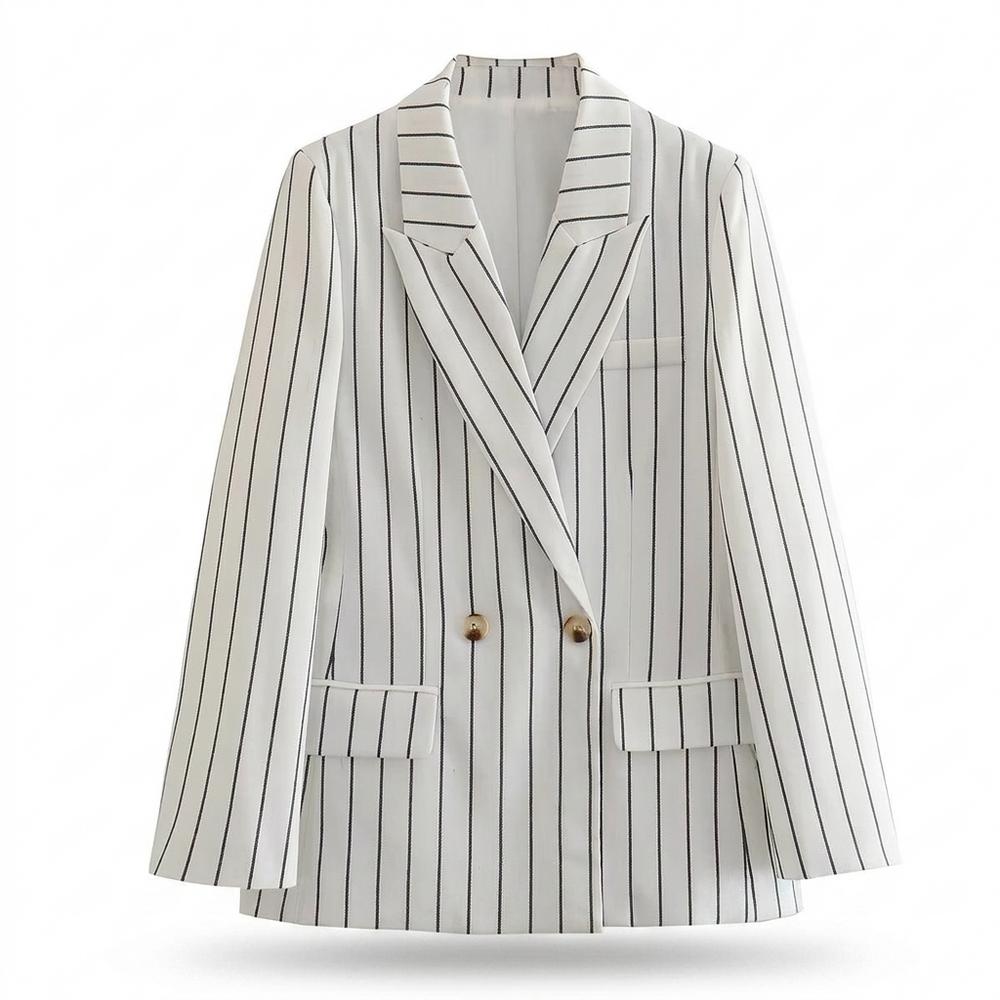 Mens Outlet House - Vasil | Striped Double-Breasted Blazer Women