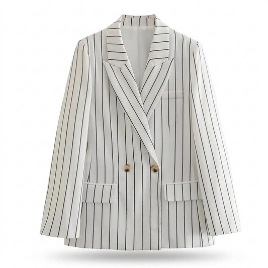 Mens Outlet House - Vasil | Striped Double-Breasted Blazer Women