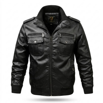 Mens Outlet House - Kesil | Lined Slim Fit Leather Jacket Men