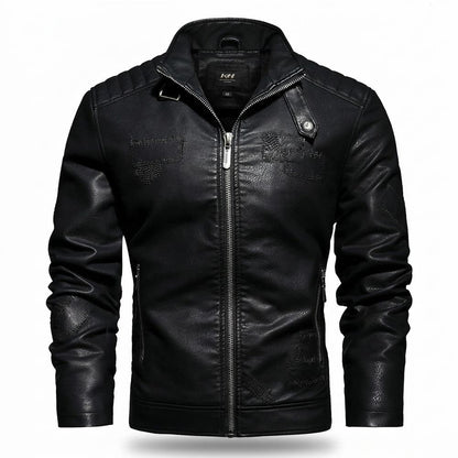 Mens Outlet House - Allom | Quilted Zip-Up Leather Jacket Men