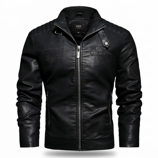 Mens Outlet House - Allom | Quilted Zip-Up Leather Jacket Men