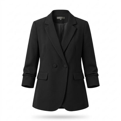 Mens Outlet House - Lemar | Double-Breasted Ruched-Sleeve Blazer Women