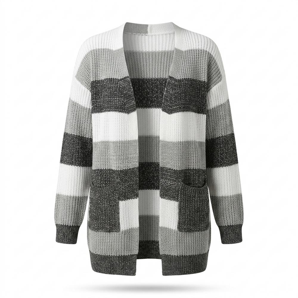 Mens Outlet House - Kufir | Striped Open-Front Knit Cardigan Women