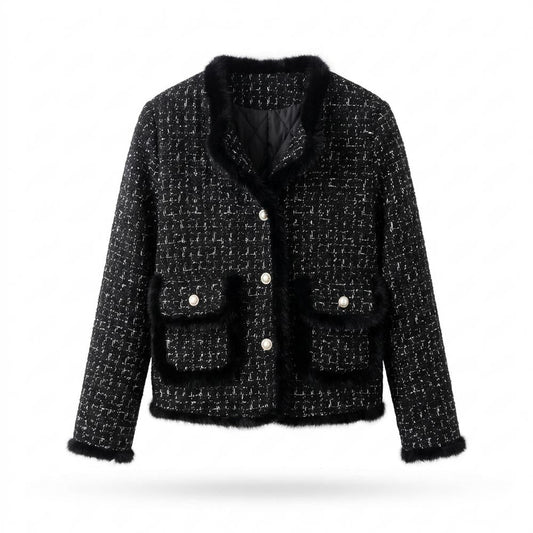 Mens Outlet House - Zemel | Tweed Fur-Trimmed Jacket Women